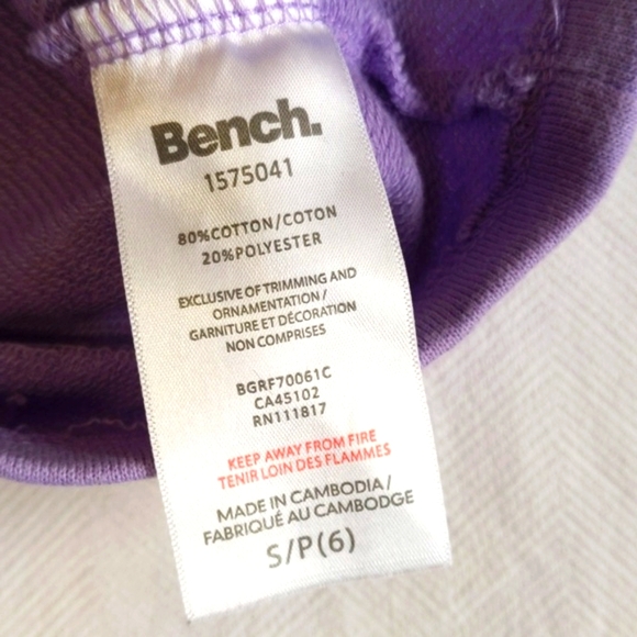 bench boxy fit purple crewneck sweatshirt size XS girls - Picture 5 of 6